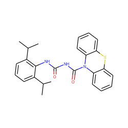 CC(C)c1cccc(C(C)C)c1NC(=O)NC(=O)N1c2ccccc2Sc2ccccc21 ZINC000013738003