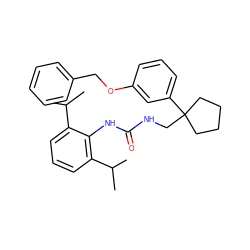 CC(C)c1cccc(C(C)C)c1NC(=O)NCC1(c2cccc(OCc3ccccc3)c2)CCCC1 ZINC000013736819