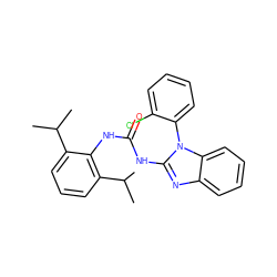 CC(C)c1cccc(C(C)C)c1NC(=O)Nc1nc2ccccc2n1-c1ccccc1Cl ZINC000029485030