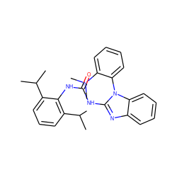 CC(C)c1cccc(C(C)C)c1NC(=O)Nc1nc2ccccc2n1-c1ccccc1N(C)C ZINC000029483652