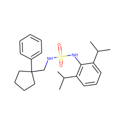 CC(C)c1cccc(C(C)C)c1NS(=O)(=O)NCC1(c2ccccc2)CCCC1 ZINC000013833505