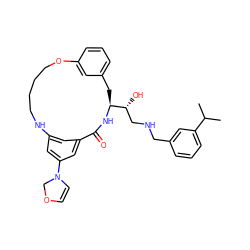 CC(C)c1cccc(CNC[C@@H](O)[C@@H]2Cc3cccc(c3)OCCCCNc3cc(cc(N4C=COC4)c3)C(=O)N2)c1 ZINC000049757231