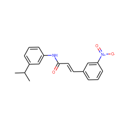 CC(C)c1cccc(NC(=O)/C=C/c2cccc([N+](=O)[O-])c2)c1 ZINC000007689928