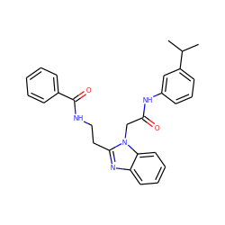 CC(C)c1cccc(NC(=O)Cn2c(CCNC(=O)c3ccccc3)nc3ccccc32)c1 ZINC000299829354