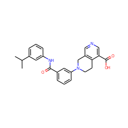 CC(C)c1cccc(NC(=O)c2cccc(N3CCc4c(cncc4C(=O)O)C3)c2)c1 ZINC000169710122