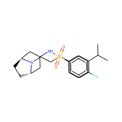 CC(C)c1cccc(OCCN2[C@H]3CC[C@H]2CC(NS(=O)(=O)c2ccc(F)cc2)C3)c1 ZINC000653688509