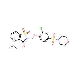 CC(C)c1cccc2c1C(=O)N(COc1ccc(S(=O)(=O)N3CCOCC3)cc1Cl)S2(=O)=O ZINC000026962058