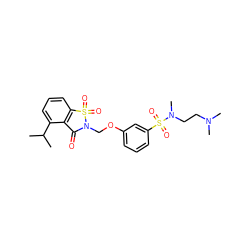 CC(C)c1cccc2c1C(=O)N(COc1cccc(S(=O)(=O)N(C)CCN(C)C)c1)S2(=O)=O ZINC000026966956