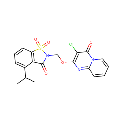 CC(C)c1cccc2c1C(=O)N(COc1nc3ccccn3c(=O)c1Cl)S2(=O)=O ZINC000013744365