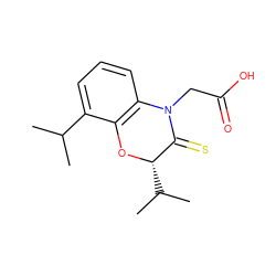 CC(C)c1cccc2c1O[C@@H](C(C)C)C(=S)N2CC(=O)O ZINC000000003761