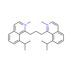 CC(C)c1cccc2cc[n+](C)c(CCCc3c4c(C(C)C)cccc4cc[n+]3C)c12 ZINC000073129544