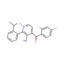 CC(C)c1ccccc1-c1c(N)c(C(=O)c2ccc(F)cc2F)cc[n+]1[O-] ZINC000043011837