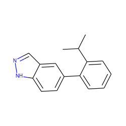 CC(C)c1ccccc1-c1ccc2[nH]ncc2c1 ZINC000169329418