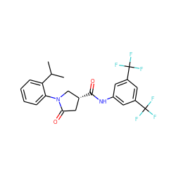 CC(C)c1ccccc1N1C[C@H](C(=O)Nc2cc(C(F)(F)F)cc(C(F)(F)F)c2)CC1=O ZINC000220650129