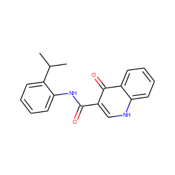 CC(C)c1ccccc1NC(=O)c1c[nH]c2ccccc2c1=O ZINC000113731761