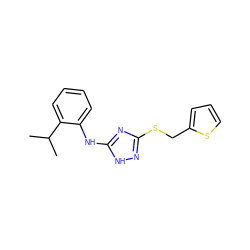 CC(C)c1ccccc1Nc1nc(SCc2cccs2)n[nH]1 ZINC000014964398