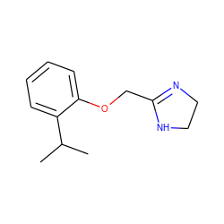 CC(C)c1ccccc1OCC1=NCCN1 ZINC000000001437