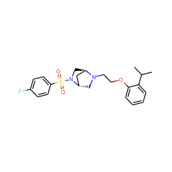 CC(C)c1ccccc1OCCN1C[C@H]2C[C@H]1CN2S(=O)(=O)c1ccc(F)cc1 ZINC000653703195