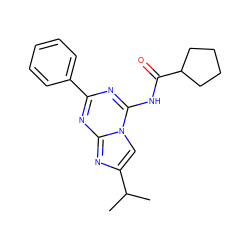 CC(C)c1cn2c(NC(=O)C3CCCC3)nc(-c3ccccc3)nc2n1 ZINC000013492005