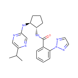 CC(C)c1cnc(N[C@H]2CCC[C@@H]2NC(=O)c2ccccc2-n2nccn2)cn1 ZINC001772620373