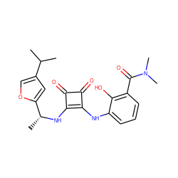 CC(C)c1coc([C@@H](C)Nc2c(Nc3cccc(C(=O)N(C)C)c3O)c(=O)c2=O)c1 ZINC000101116770