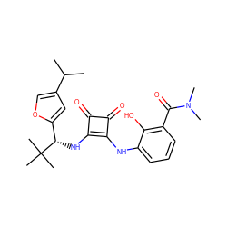 CC(C)c1coc([C@H](Nc2c(Nc3cccc(C(=O)N(C)C)c3O)c(=O)c2=O)C(C)(C)C)c1 ZINC000101117509