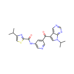 CC(C)c1csc(C(=O)Nc2cncc(C(=O)c3cn(C(C)C)c4ncncc34)c2)n1 ZINC000169707962