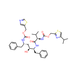 CC(C)c1csc(COC(=O)N[C@@H](C(=O)N[C@@H](Cc2ccccc2)[C@@H](O)C[C@H](Cc2ccccc2)NC(=O)OCc2cncs2)C(C)C)n1 ZINC000027657722