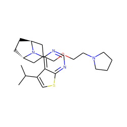 CC(C)c1csc2ncnc(N3[C@H]4CC[C@H]3CC(COCCN3CCCC3)C4)c12 ZINC000653765567