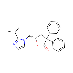 CC(C)c1nc#cn1C[C@@H]1CC(c2ccccc2)(c2ccccc2)C(=O)O1 ZINC000027443357