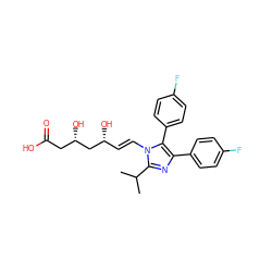 CC(C)c1nc(-c2ccc(F)cc2)c(-c2ccc(F)cc2)n1/C=C/[C@@H](O)C[C@@H](O)CC(=O)O ZINC000169347956