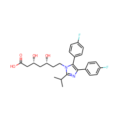 CC(C)c1nc(-c2ccc(F)cc2)c(-c2ccc(F)cc2)n1CC[C@@H](O)C[C@@H](O)CC(=O)O ZINC000036243017