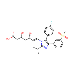 CC(C)c1nc(-c2cccc(S(C)(=O)=O)c2)c(-c2ccc(F)cc2)n1/C=C/[C@@H](O)C[C@@H](O)CC(=O)O ZINC000013833966