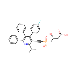 CC(C)c1nc(-c2ccccc2)c(-c2ccccc2)c(-c2ccc(F)cc2)c1C#C[P@](=O)(O)C[C@H](O)CC(=O)O ZINC000026665694