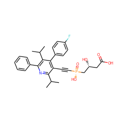 CC(C)c1nc(-c2ccccc2)c(C(C)C)c(-c2ccc(F)cc2)c1C#C[P@](=O)(O)C[C@H](O)CC(=O)O ZINC000026675129