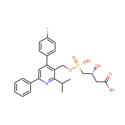 CC(C)c1nc(-c2ccccc2)cc(-c2ccc(F)cc2)c1CO[P@](=O)(O)C[C@H](O)CC(=O)O ZINC000026675376