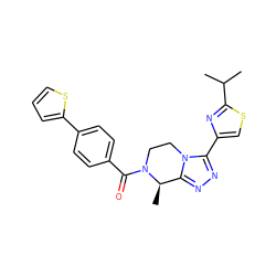 CC(C)c1nc(-c2nnc3n2CCN(C(=O)c2ccc(-c4cccs4)cc2)[C@@H]3C)cs1 ZINC000299864497