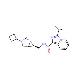 CC(C)c1nc(C(=O)NC[C@H]2[C@@H]3CN(C4CCC4)C[C@H]23)c2ccccn12 ZINC000653793035