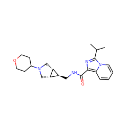 CC(C)c1nc(C(=O)NC[C@H]2[C@@H]3CN(C4CCOCC4)C[C@H]23)c2ccccn12 ZINC000653793015