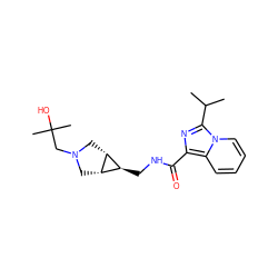 CC(C)c1nc(C(=O)NC[C@H]2[C@@H]3CN(CC(C)(C)O)C[C@H]23)c2ccccn12 ZINC000653780405