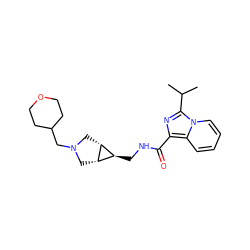 CC(C)c1nc(C(=O)NC[C@H]2[C@@H]3CN(CC4CCOCC4)C[C@H]23)c2ccccn12 ZINC000653792895