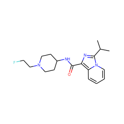 CC(C)c1nc(C(=O)NC2CCN(CCF)CC2)c2ccccn12 ZINC000653790937