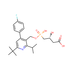 CC(C)c1nc(C(C)(C)C)cc(-c2ccc(F)cc2)c1CO[P@](=O)(O)C[C@H](O)CC(=O)O ZINC000026667805