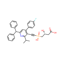 CC(C)c1nc(C(c2ccccc2)c2ccccc2)cc(-c2ccc(F)cc2)c1C#C[P@](=O)(O)C[C@H](O)CC(=O)O ZINC000026717623