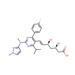 CC(C)c1nc(N(C)c2ccn(C)n2)nc(-c2ccc(F)cc2)c1/C=C/[C@@H](O)C[C@@H](O)CC(=O)O ZINC000014978031