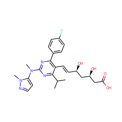 CC(C)c1nc(N(C)c2ccnn2C)nc(-c2ccc(F)cc2)c1/C=C/[C@@H](O)C[C@@H](O)CC(=O)O ZINC000014978019