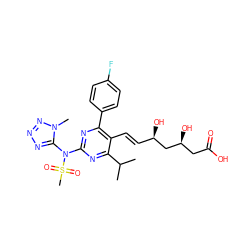 CC(C)c1nc(N(c2nnnn2C)S(C)(=O)=O)nc(-c2ccc(F)cc2)c1/C=C/[C@@H](O)C[C@@H](O)CC(=O)O ZINC000014978042