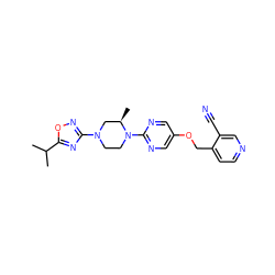 CC(C)c1nc(N2CCN(c3ncc(OCc4ccncc4C#N)cn3)[C@H](C)C2)no1 ZINC000068250896