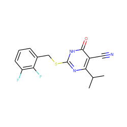 CC(C)c1nc(SCc2cccc(F)c2F)[nH]c(=O)c1C#N ZINC000147304027