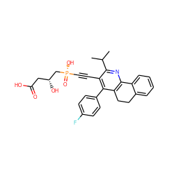 CC(C)c1nc2c(c(-c3ccc(F)cc3)c1C#C[P@](=O)(O)C[C@H](O)CC(=O)O)CCc1ccccc1-2 ZINC000026666083